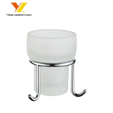 Chrome Bathroom Table Stand: Simple Design Tumbler Holder & Toothbrush Holder