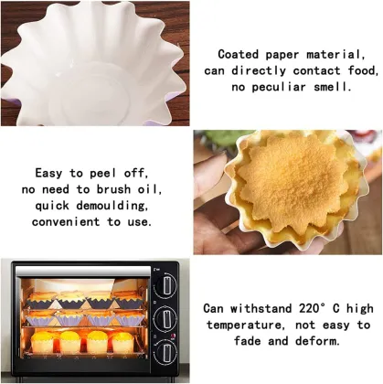 Floral Wave Cupcake Liners - Disposable Muffin Baking Wrappers