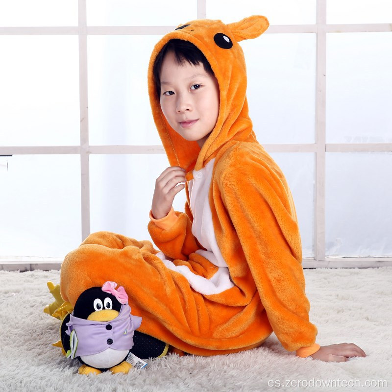 Venta al por mayor de dibujos animados mono de franela traje de invierno bebé mamelucos ropa lindo animal pijama de mono para niños