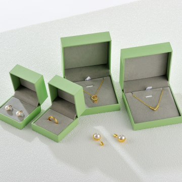 Apple Green Leatherette Jewelry Gift Box with Logo - New Arrival