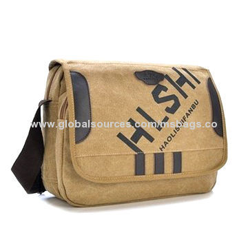 Casual Shoulder Bag with Flat Cover, Made of Canvas with PU, Suitable for Younger to Carry