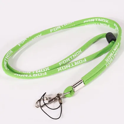 Green Rope Lanyard with Woven Label, PVC NFC RFID Card Lanyard - Safety Long Lanyard