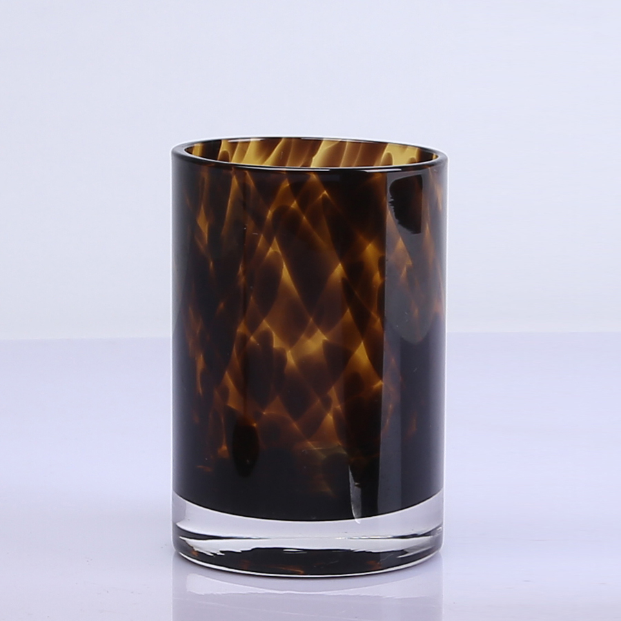 Leopard Amber Stemless Wine Glass