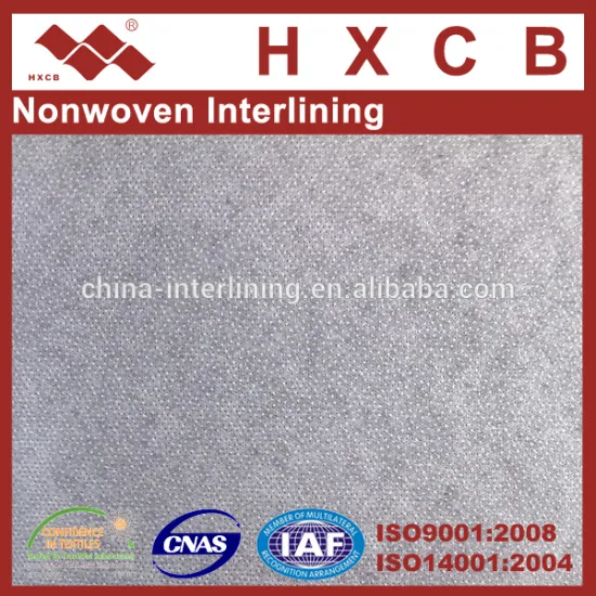 (6050W)100%Polyester Nonwoven Double Dot Fusible PES Micro Interlining&Lining Fabric for Suzhou Garment