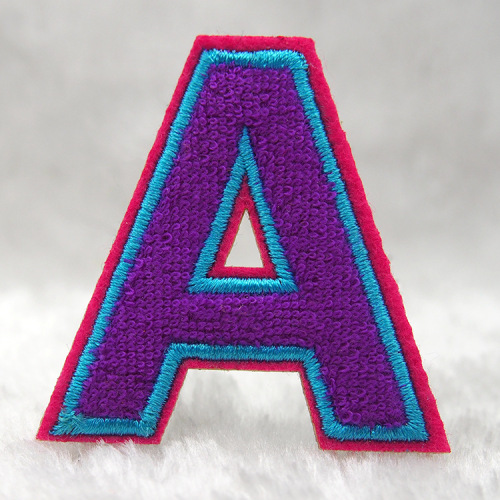 Towel embroidered English letter patch