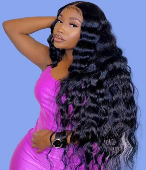 Uniky 200 density hd lace wig 13x6 pre plucked bleached knots human hair bodywave wig natural 40 inch wig human hair lace front