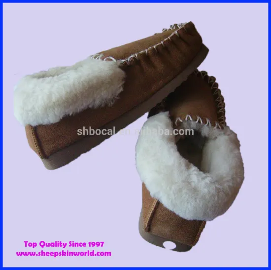 100% handmade fantastic sheepskin moccasin slipper