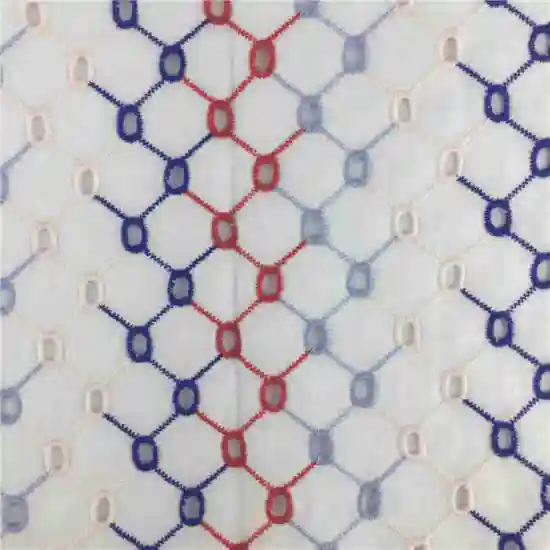 Factory direct Flower multi color embroidery fabric cotton