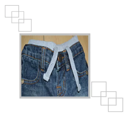 rib waist washed kids blue jeans