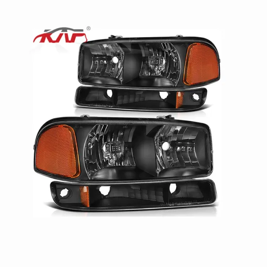 GM2503188 GM2502188 Headlamp Black Housing Amber Reflector Clear Lens for GMC SIERRA & Yukon (1999-2007)