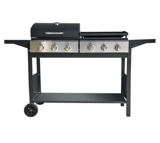 Premium outdoor garden  multi functional gas grill plancha combo bbq grill