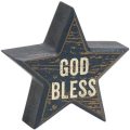 Wooden Distressed Patriotic Star Sitter Blocks