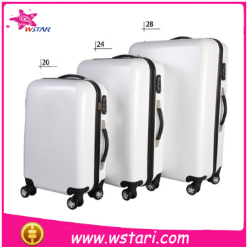 Pure white Travel Trolley Luggage and Aluminum Suitcase Sets, twarda walizka, walizki, torba etui na laptop, torba na kolkach