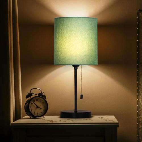 Pull Chain Desk Lamp with Fabric Shade