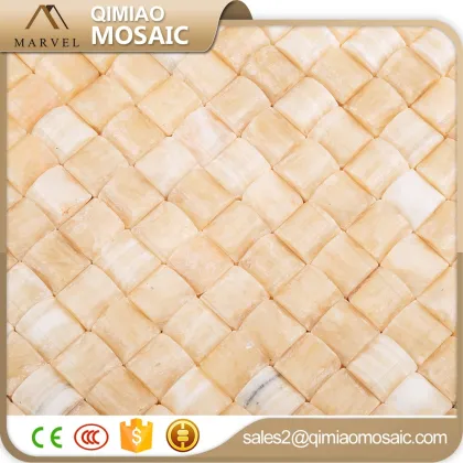 Chinese Style Yellow Jade Marble Mosaic Artificial Stone Wall Tiles