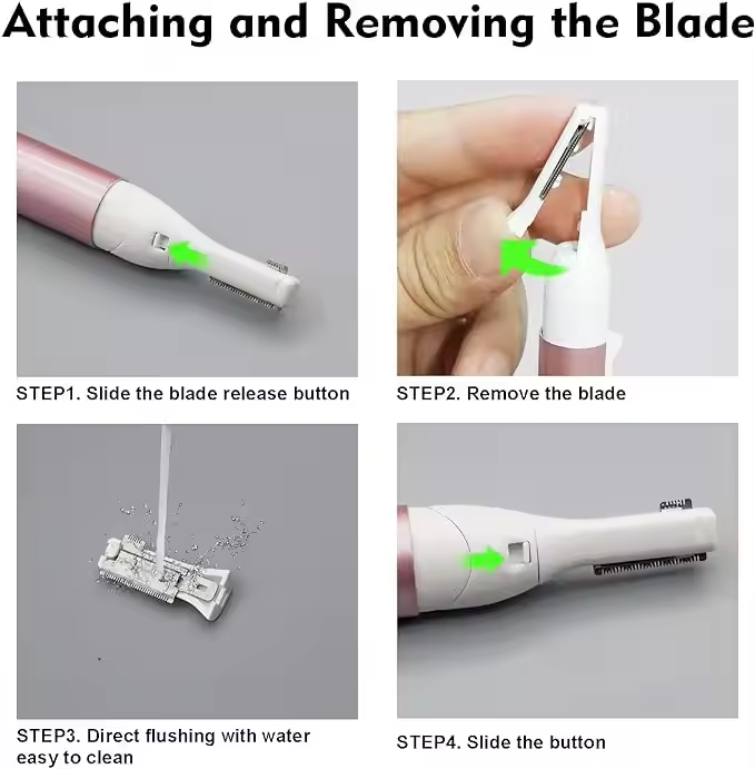 Rechargeable Facial Shaver with Eyebrow Trimming Function