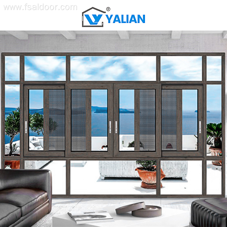 Aluminum Alloy Sliding Windows Modern Design Horizontal Open