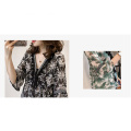 Casual V-Neck Shirt Women's Spring/Summer Floral Chiffon Shirt Supplier