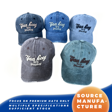 Topi Bisbol Bordir Huruf Vintage yang Dicuci