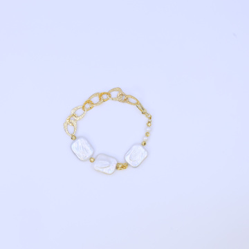 Retro Style Women's DIY Baroque Square Pearl Bracelet