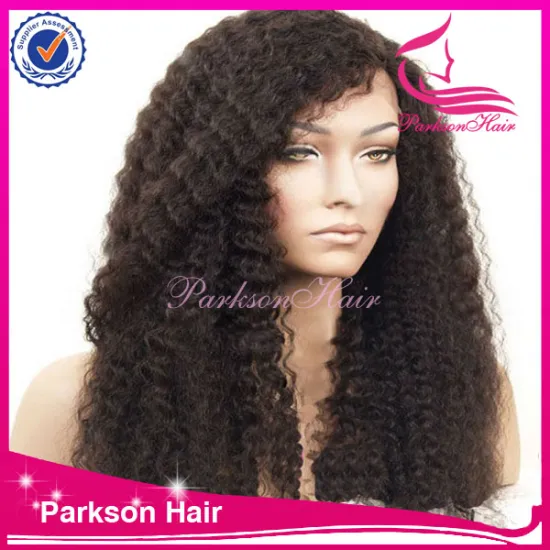 Hot sale 100% brazilian human hair deep curl popular style high density natural color 8-26inch malaysian curly full lace wigs