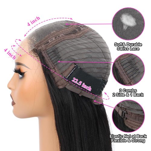 4x4 Body Wave Lace Front Wigs Human Hair