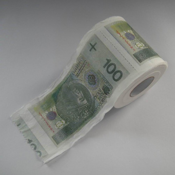 Polish Zloty 100 Printed Toilet Tissue Roll