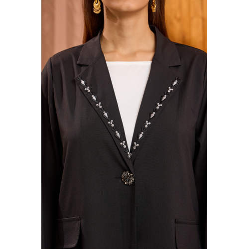 یقه دوزی مشکی آستین دوزی Abaya