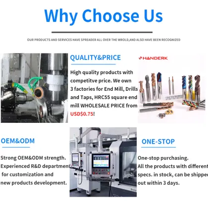 Best Price Handerk Tungsten Carbide Milling Cutters: Uncoated HRC55/65 Drills & Center Bits for CNC Tools