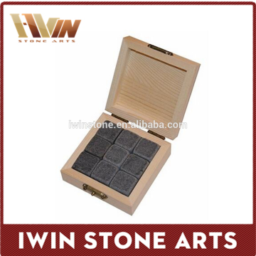 Classic Whiskey Stones - Set of 9 In, Laser Engraved Wooden Box