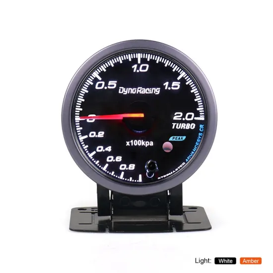 60mm Black Backlit 0-200KPa Turbo Boost Gauge with Peak Function for Car Meter