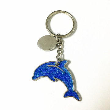 Cartoon Cute Blue Whale Shark Customised Metal Keyring