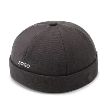 Korean Hip Hop Retro Trend Brimless Cap: Spring-Autumn New Melon Skin Hat with Embroidery