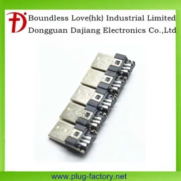 Newest micro usb 5 pin male connector rectangular opening 14mm