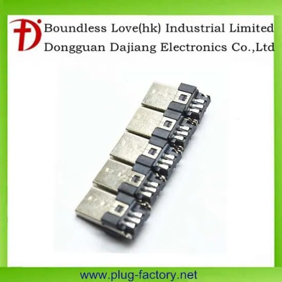 Newest micro usb 5 pin male connector rectangular opening 14mm