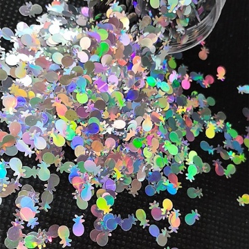 Ready-to-Ship Holographic Silver Pineapple Glitter Shape: Find Your Perfect Craft Supply