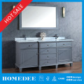 Enda tvättställ grått gummi ek trä badrum möbler Hangzhou
