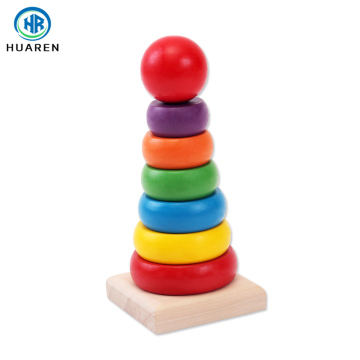 Montessori Wooden Stacking Rings Tower: An Early Education Toy for Kids