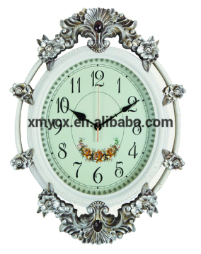 Silver white wall clock made in China