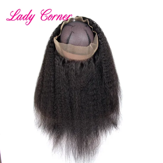 Kinky Straight hair 360 full lace Closure With Baby Hair Brazilian Human Hair