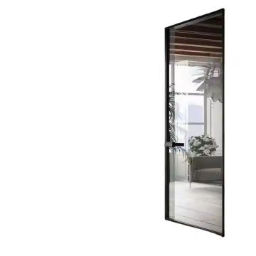 ALUFRONT Steel Look Aluminum Frame Glass Hinged Door for Interior/Exterior