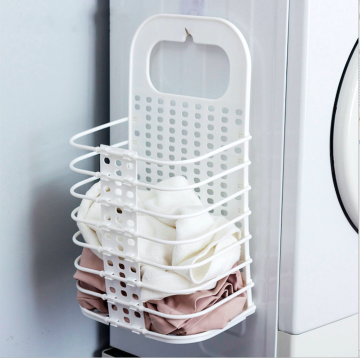 Bathroom Plastic Storage Basket for Toilet and Laundry with Wall-Mounted Option