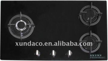 3 burner built-in gas hobs tempered glass