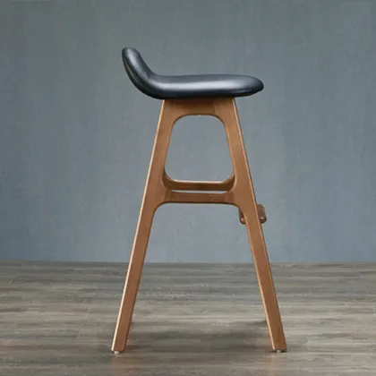 Modern Bar Stool Solid Wood High Stool Kitchen Creative Coffee Chair Leather Top Design Wholesale
