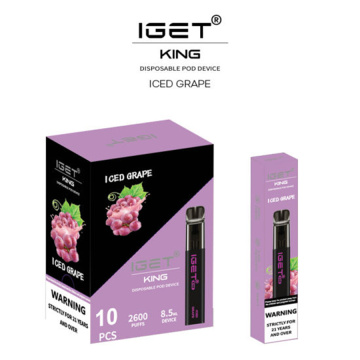 Original IGET KING 2600puffs Disposable Vape In Stock