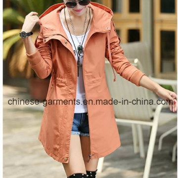 Wholesale Fashion Waisted Shape Women Hoodies Trench Coats