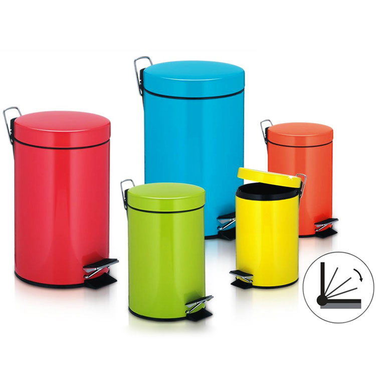 colorful trash can set