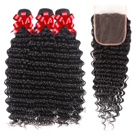 Bundle Raw Unprocessed Mink Virgin Cuticle Aligned Hair Curly Virgin Hair Hd Closure 5X5 Natural Free 32 Inch Brazilian Hair