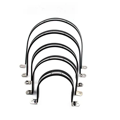 Black Rubber Hose Clamp for U-shaped Card