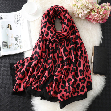 2020 Luxury Brand Women Winter Scarf Warm Cotton Hijab Scarves Fashion Leopard Pashmina Shawls Wraps Foulard Bufanda